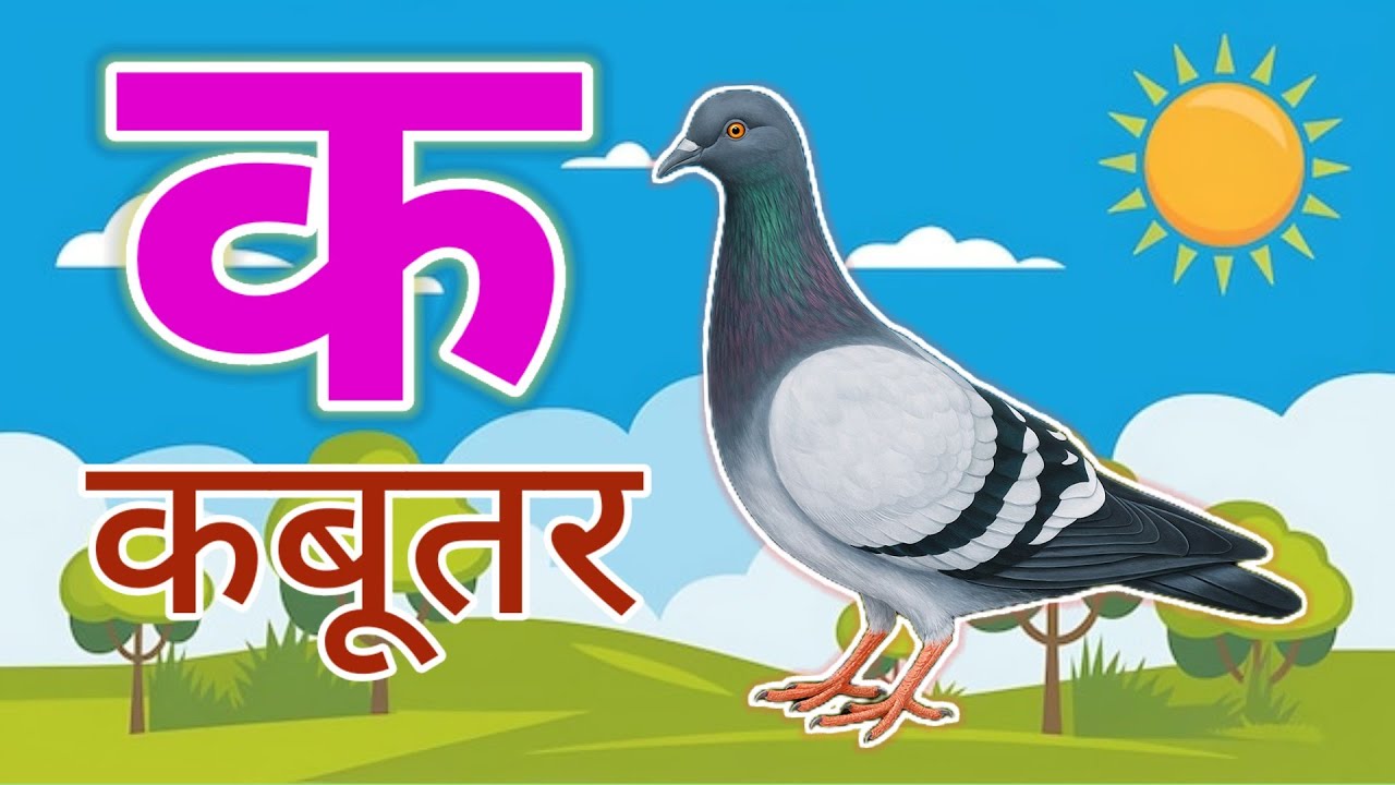 क से कबूतर 🕊️|  Phonics Song 2 With TWO Words in 3D - Numbers Songs with Sounds for Children