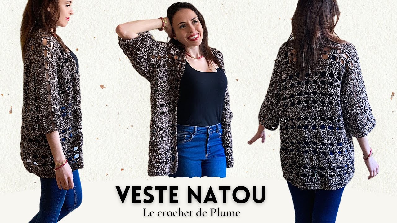 Comment faire une Veste au crochet - Modèle facile et rapide SANS COUTURE - Tuto toutes tailles