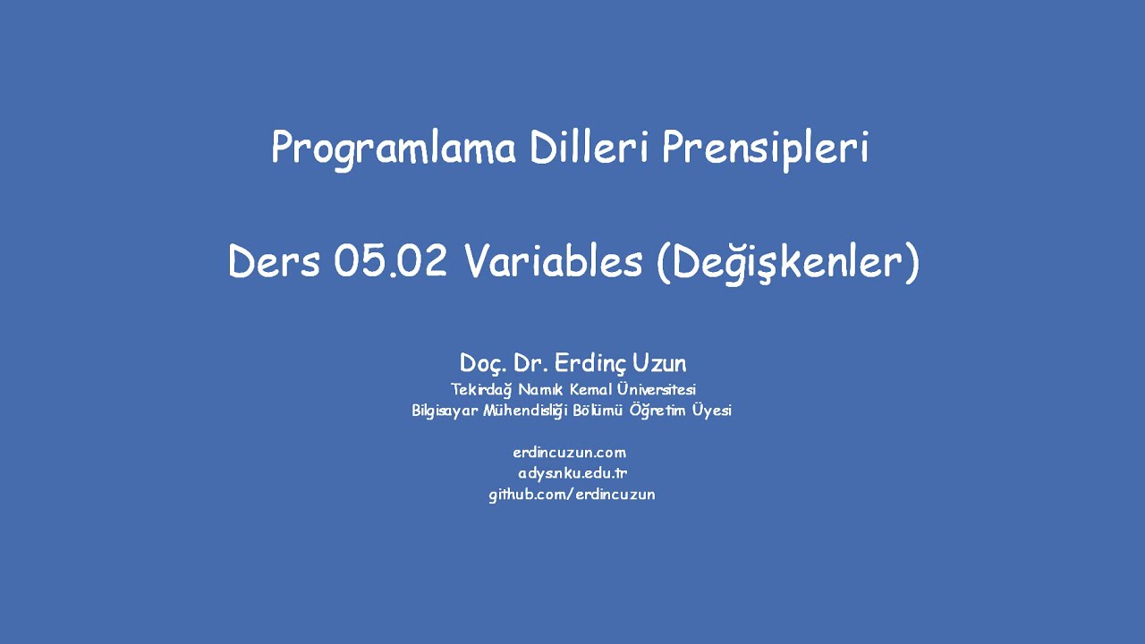 PDP 05.02 Variables (Değişkenler)