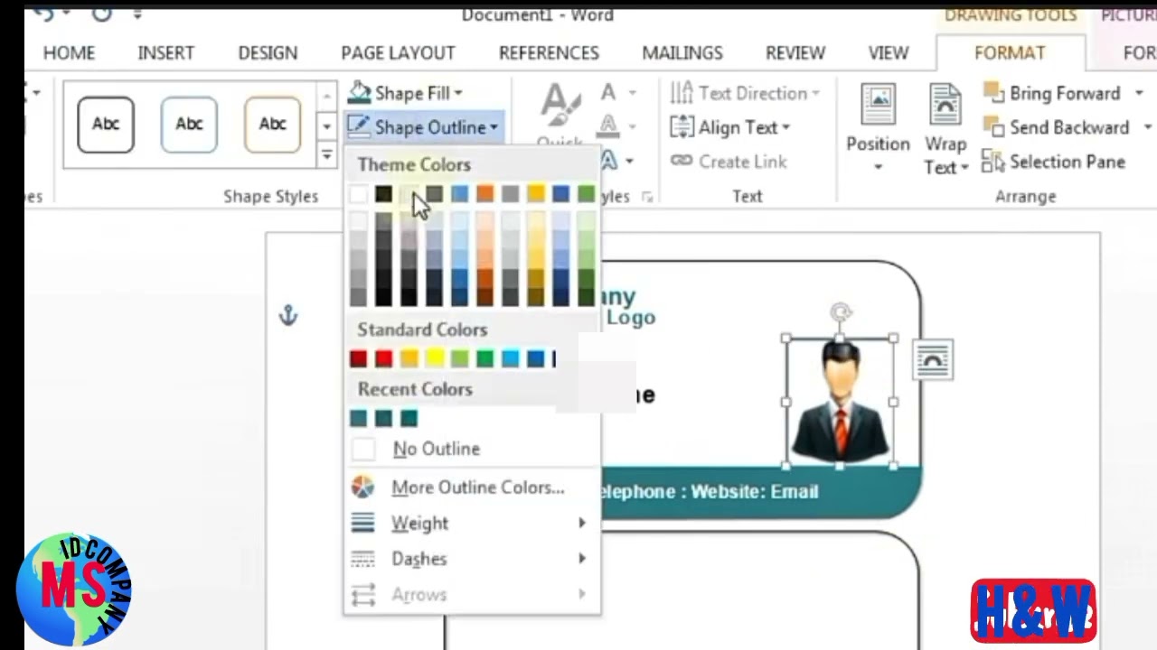 How is the id card company logo MS Word graphic designing ID CARD company logo designing