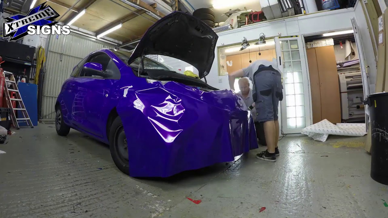 Xtreme Signs Wrap a Ford KA in 3M Plum Explosion