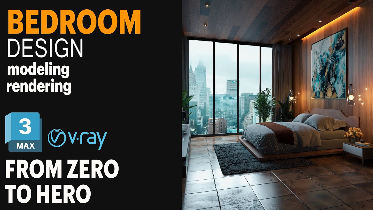 3Ds MAX tutorial : BEDROOM design in 3ds max for Beginner
