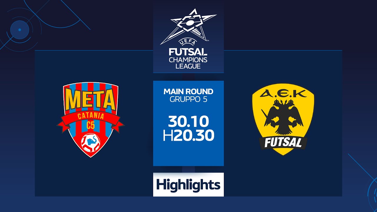 Meta Catania-AEK Atene 3-3 | Gol e highlights | UEFA Futsal Champions League - Main Round | Day 2