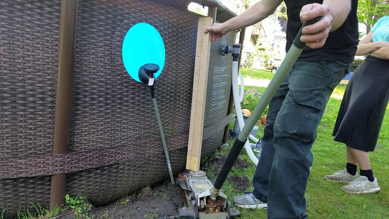 Poles sinking into the ground leaning Coleman, Best way, Intex metal frame pool