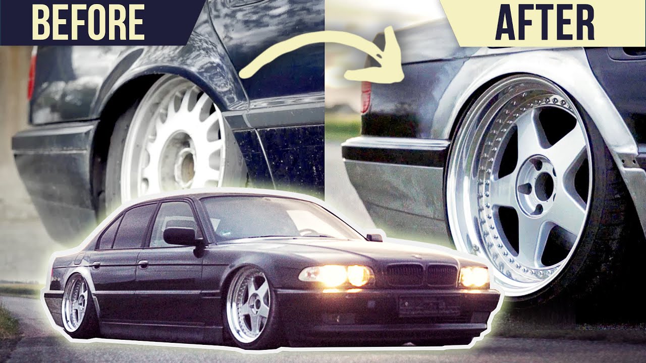 Building a slammed BMW E38 Widebody in 10 minutes | Time Lapse Transformation