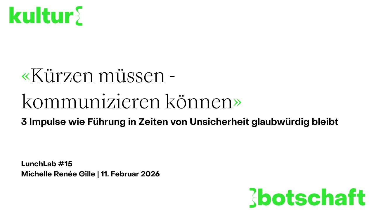Kürzen müssen - kommunizieren können | LunchLab#17 | Aufzeichnung Vortrag | 11. Februar 2026