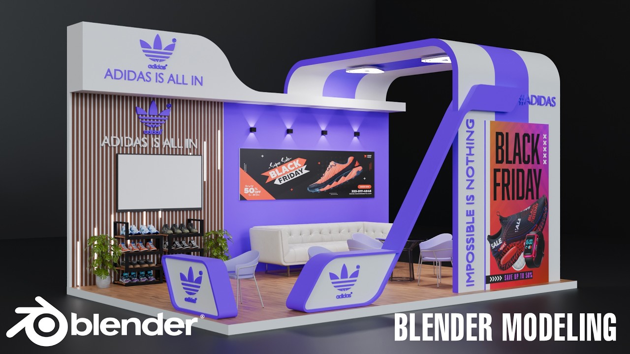 Learn Exhibition Booth in Blender - Blender 3D Tutorial