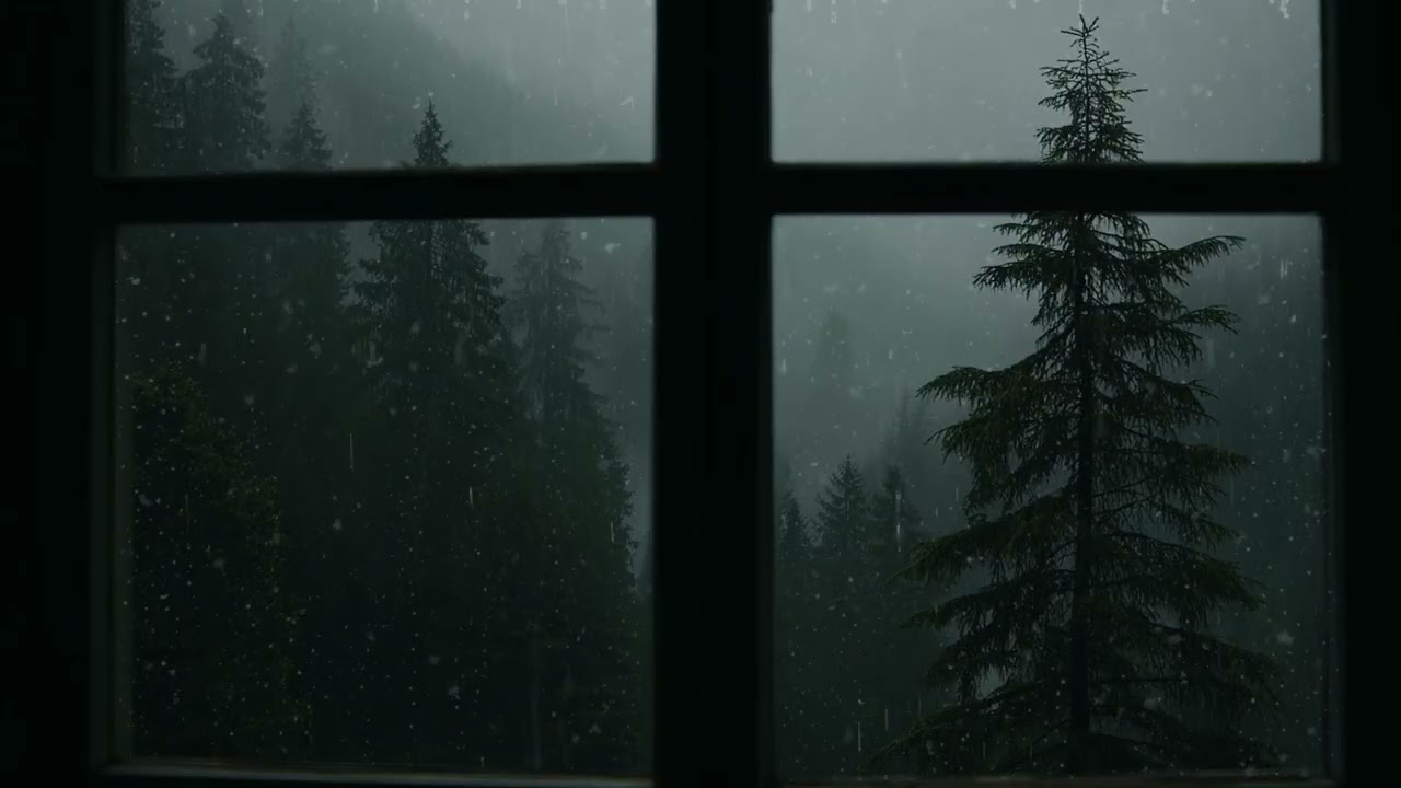 Heavy Rain Sound on WindowㅣThunder Ambience for Sleep, Study & Relaxation