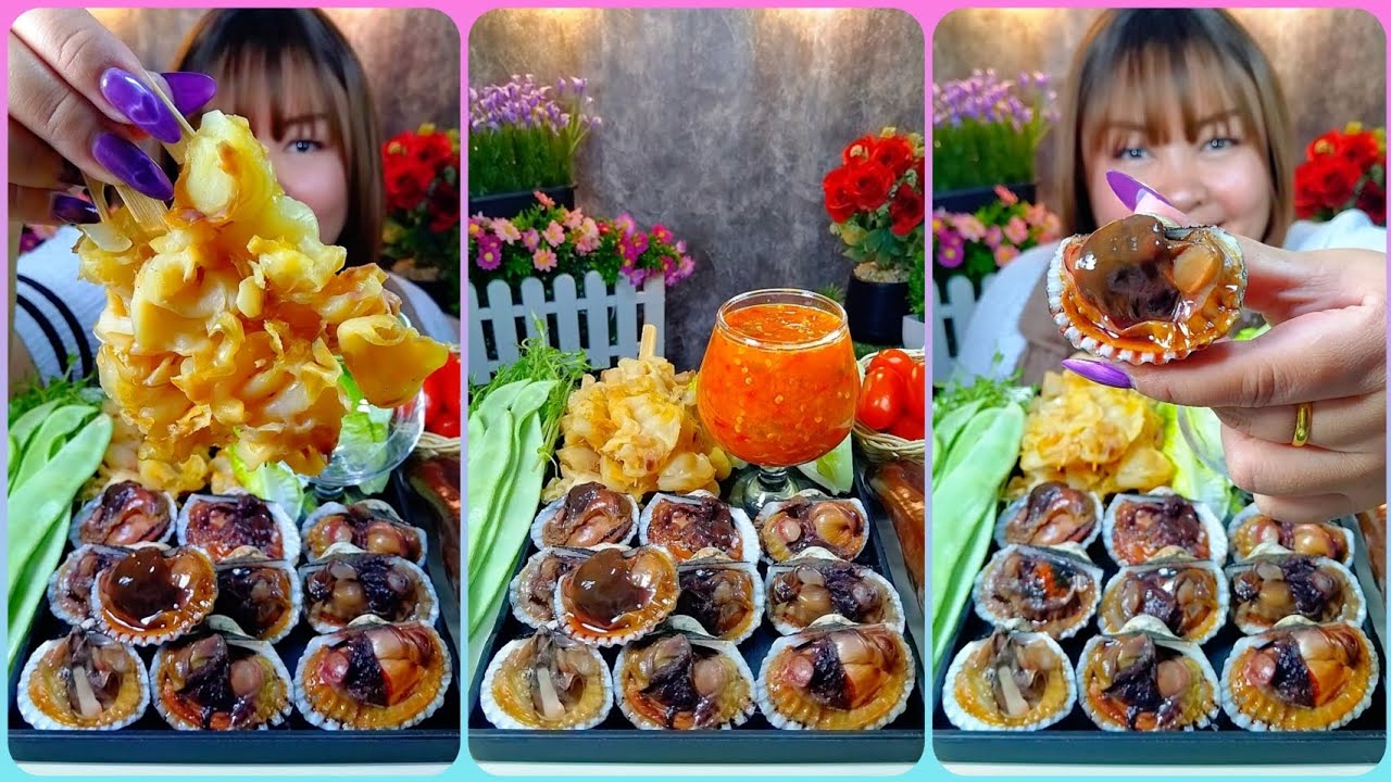 หอยแครงลวกกับเอ็นหมึกย่างกรุบกรอบ กินกับน้ำจิ้มรสเด็ดอร่อยสุดๆ @ตั้งใจกิน 