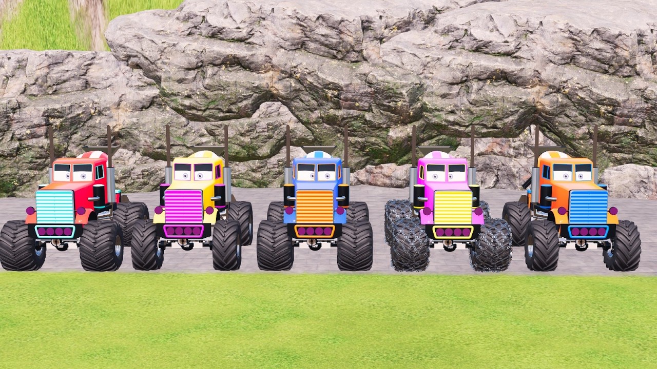 Flatbed McQueen | Transportation with Truck – Color Cars Challenge #37