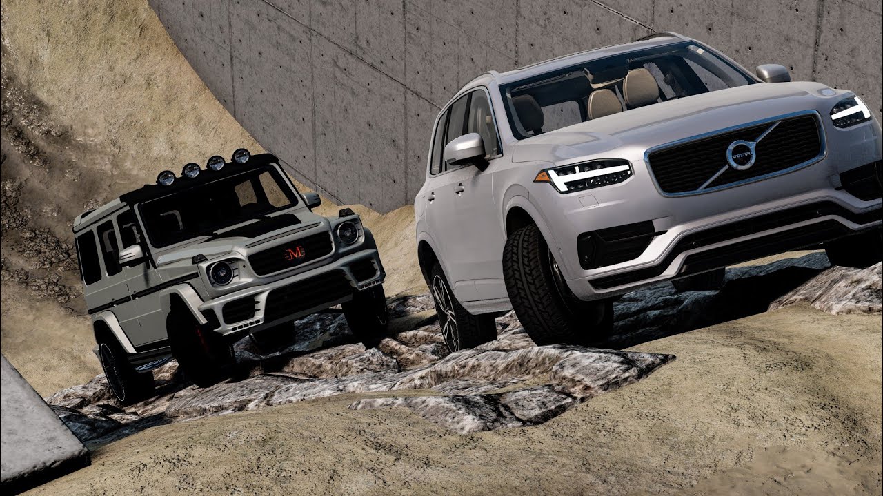 Volvo xc90 vs Mercedes G Wagon | Off Road test | BeamNG.drive
