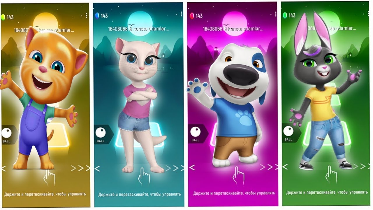 Talking Tom Friends Adventure ☄️☄️Tiles Hop 