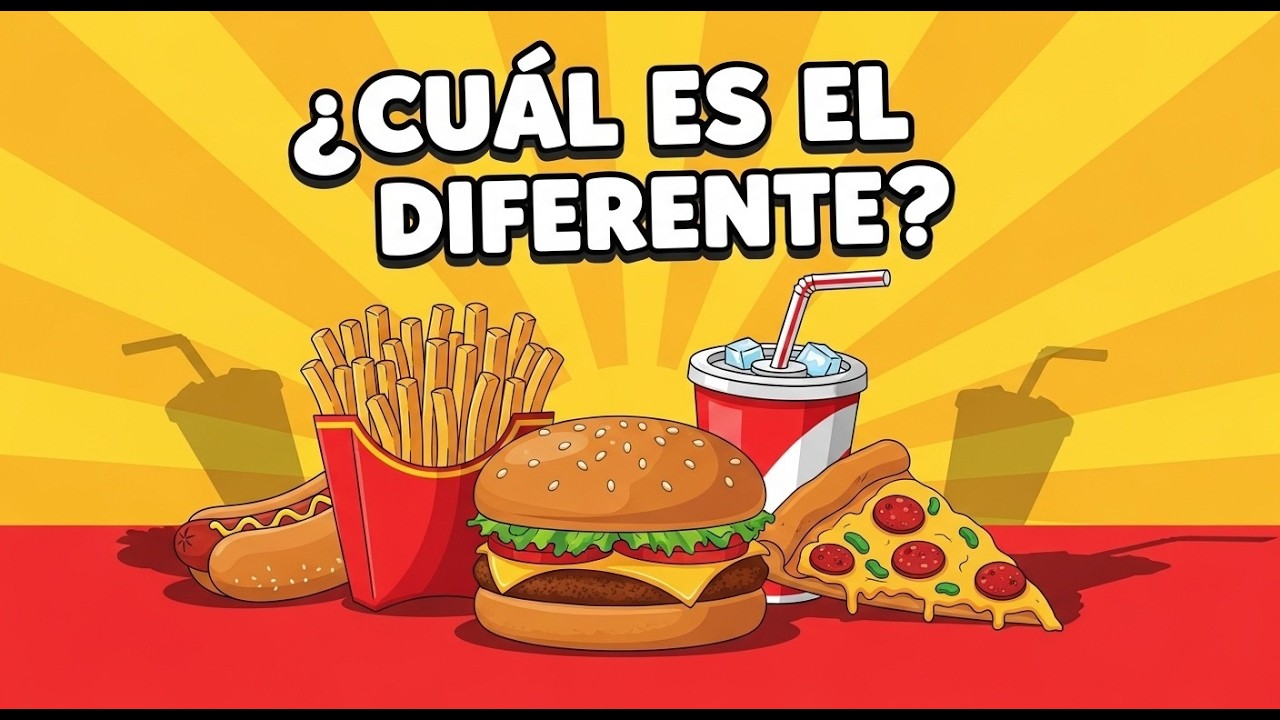 Encuentra el Diferente – Edición Comida Rápida 🍔🍕🍟 | Quiz de 30 Niveles
