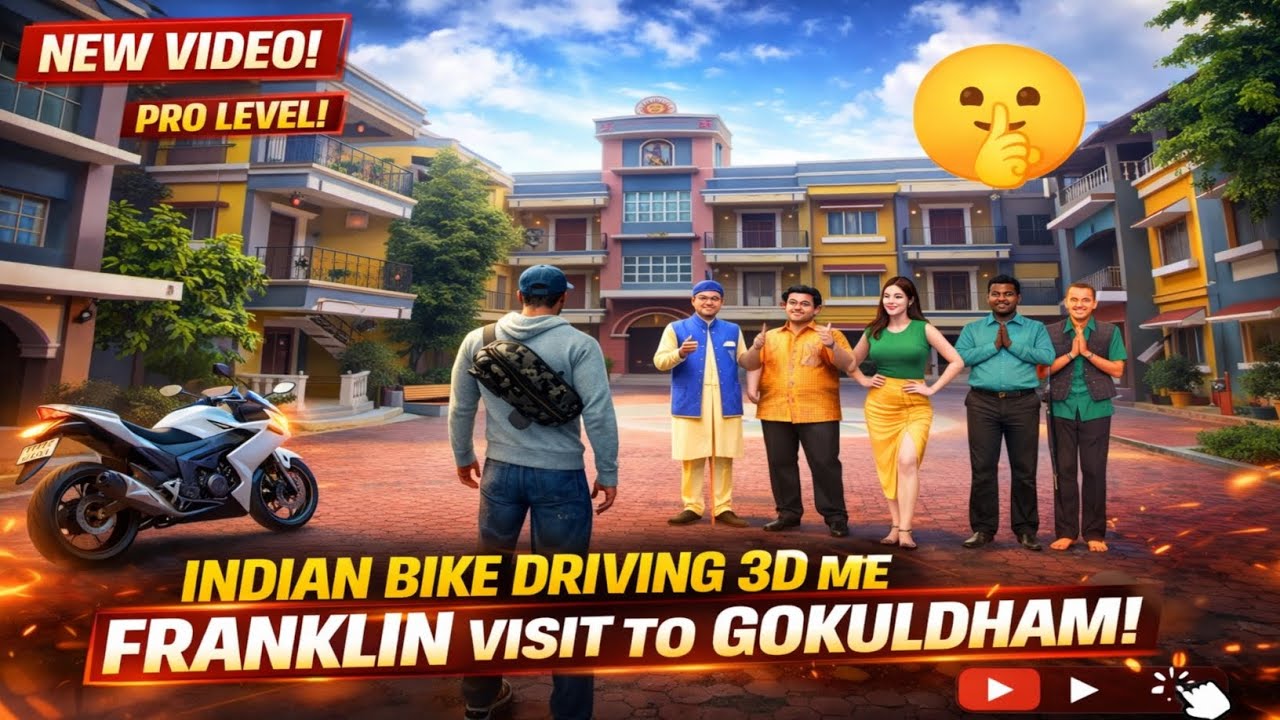 Franklin going to Gokuldham and meet jethalal😃 #indianbikedriving3d #gokuldhamsociety #jethalal 