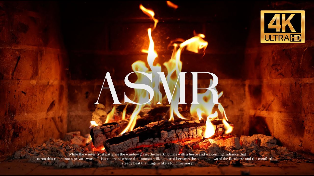 [Ad-free] ASMR Cozy Fireplace with Crackling Fire Sounds  l  타닥타닥 벽난로 장작 타는 소리🔥  ㅣ  불멍 4K