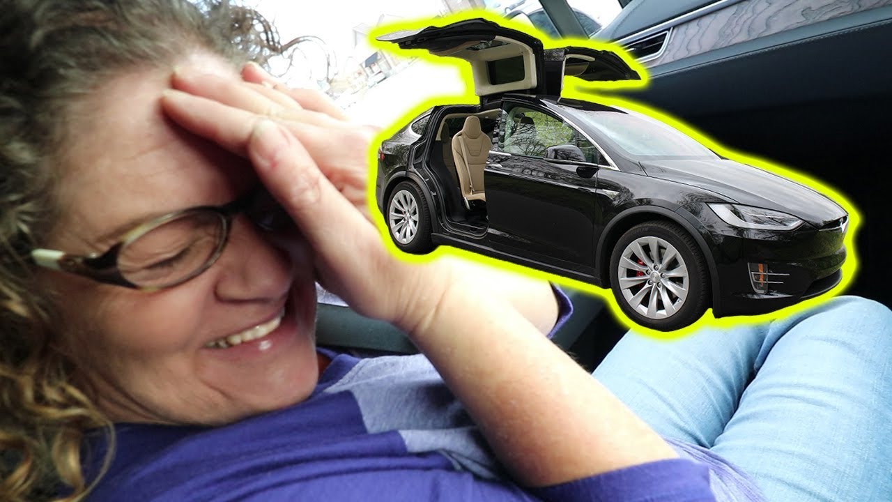 Moms First Time Driving a TESLA!!