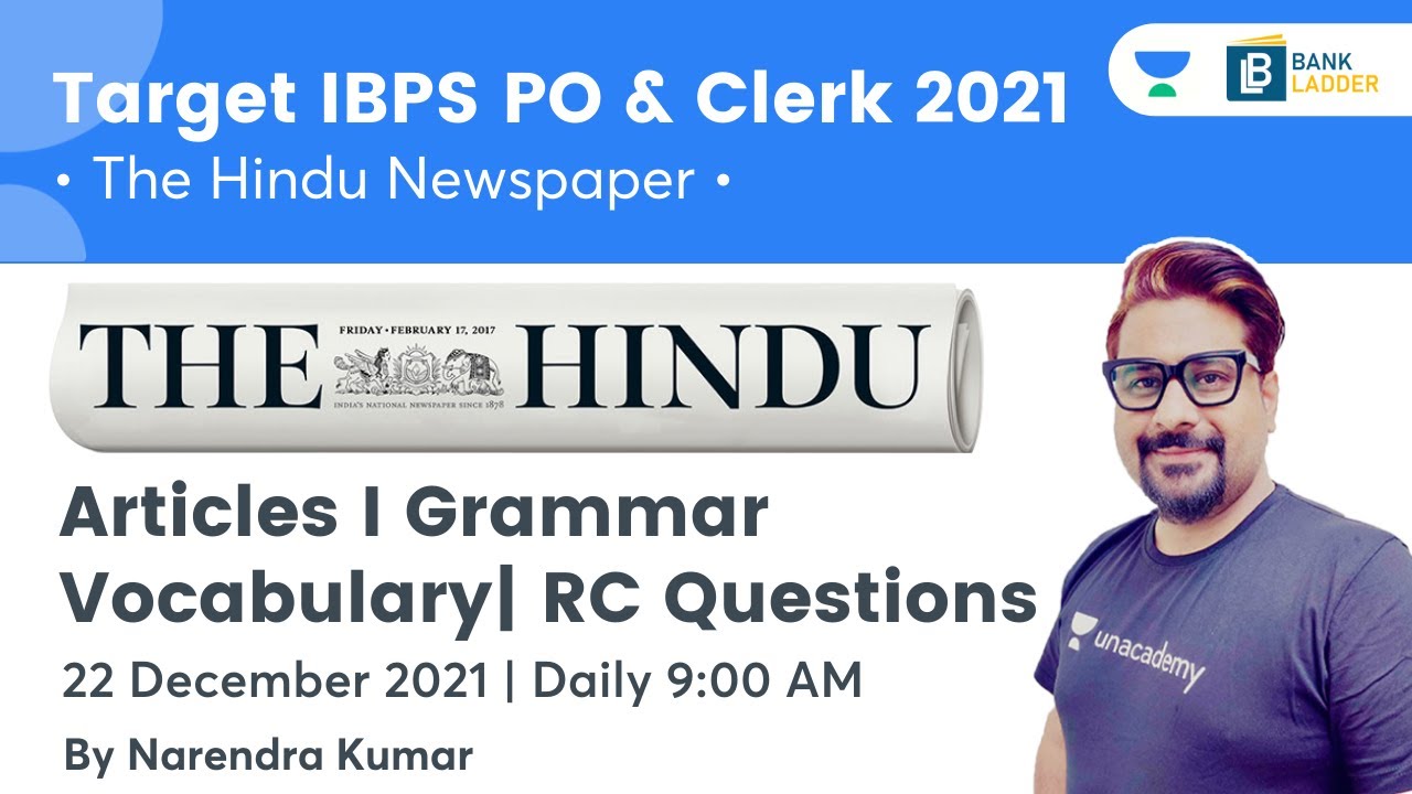 The Hindu Article Discussion I Grammar I Vocabulary I RC Questions | All Bank Exams I Narendra Kumar