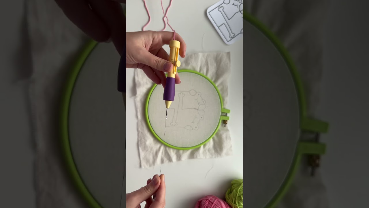 How to Thread a Punch Needle 🪡  #punchneedle #coaster #embroideryforbeginners