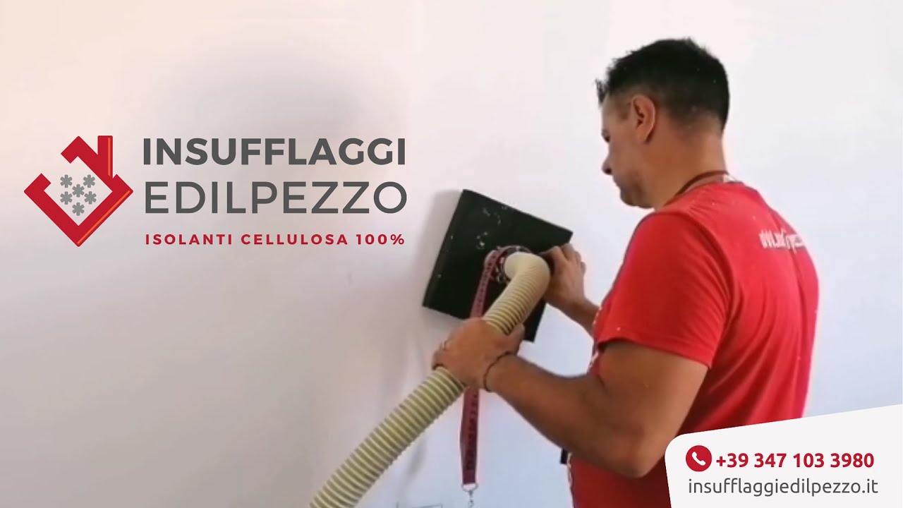 Insufflaggio a parete con fibra di cellulosa