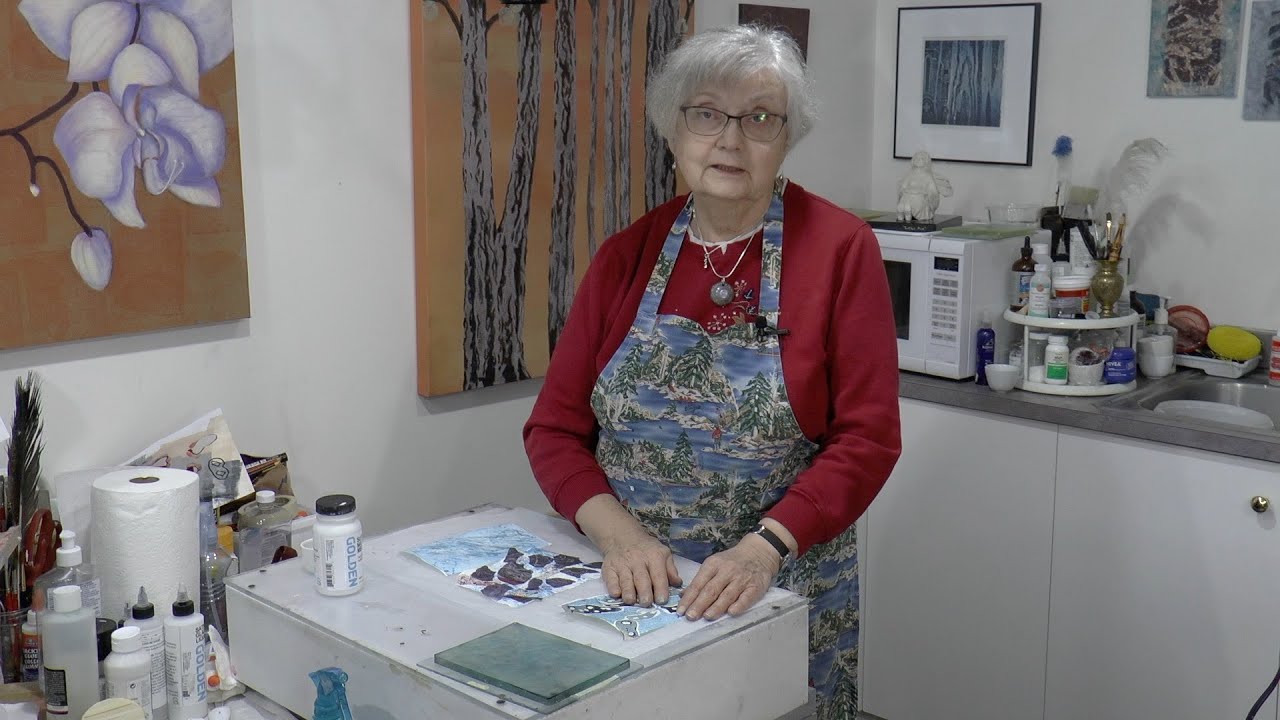 Shoreline Studio #68 - Chine Collé Abstract Compositions