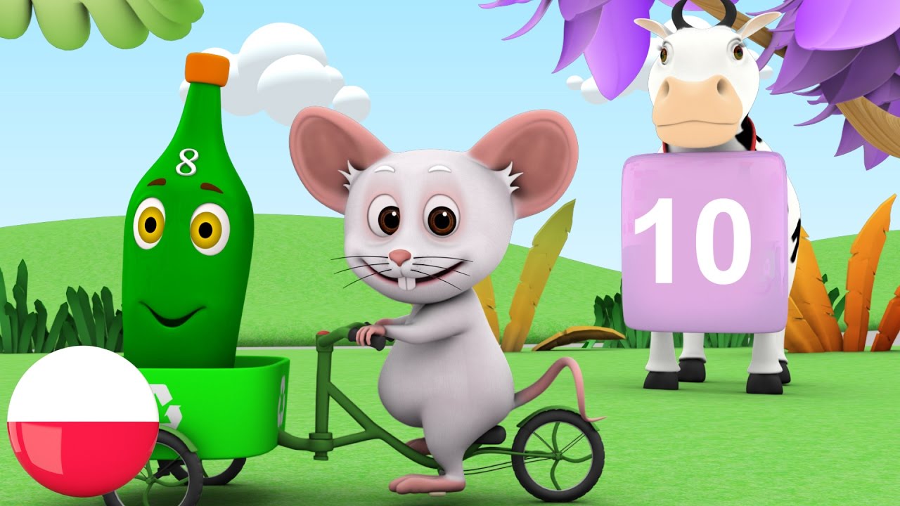 10 Zielone Butelki | Rymowanek w języku polskim | Animacja dla dzieci | 10 Green Bottles