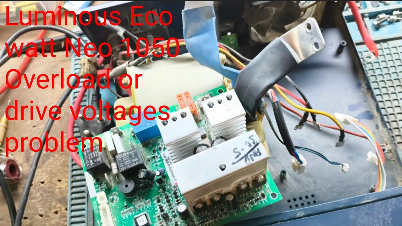 Luminous Eco Watt Neo 1050  Overload or Drive volt problem! luminous Invertor repair Eco Watt cheris