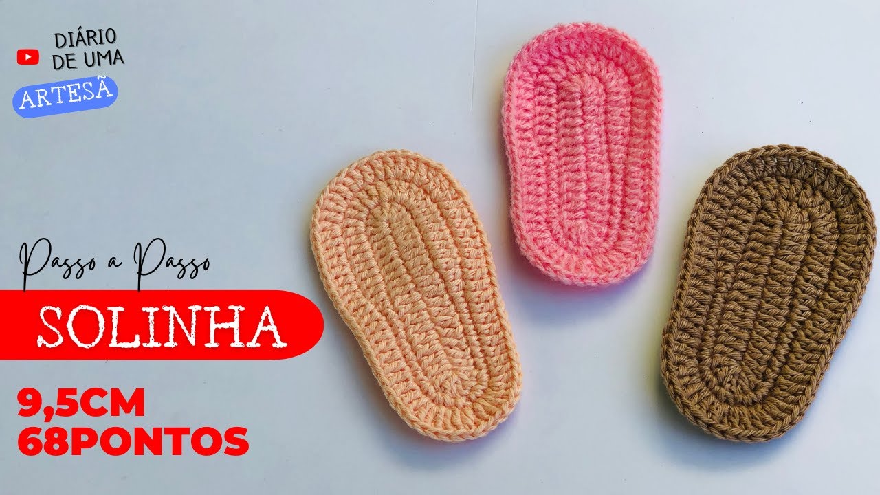 Sola para Sapatinho de Crochê para Bebê - Passo a Passo Fácil e Rápido