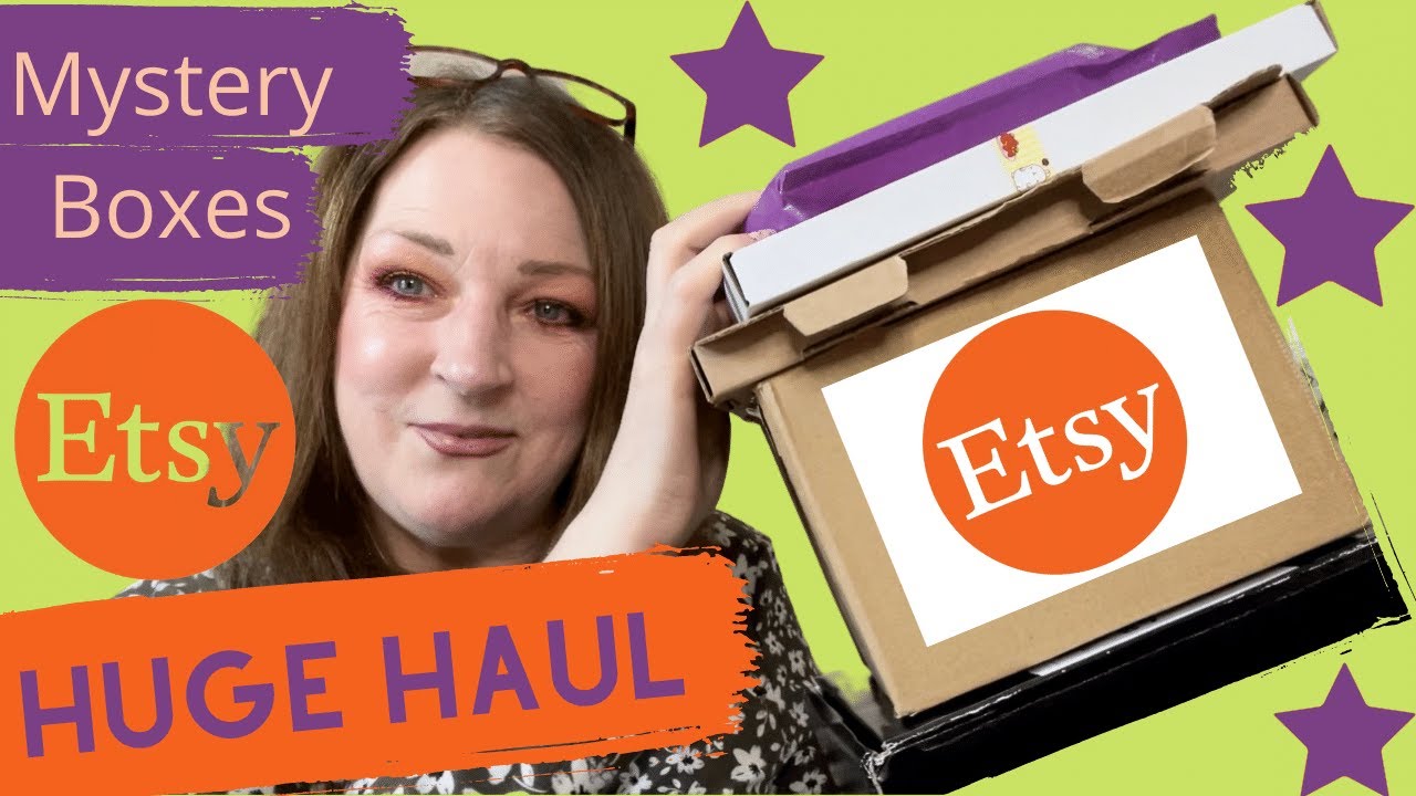 Etsy mystery box haul Unboxing Five Boxes Makeup Beauty Kawaii Toys