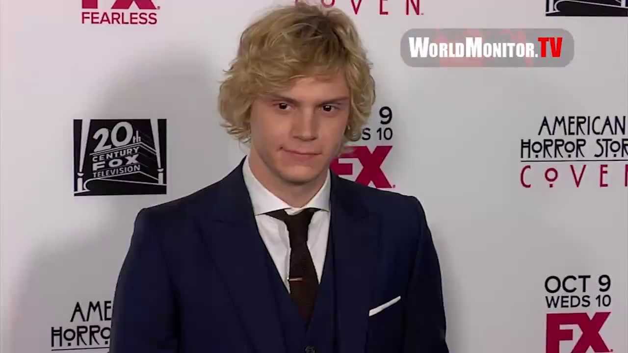 Evan Peters, Sarah Paulson, Lily Rabe arrive at American Horror Story: Coven premiere