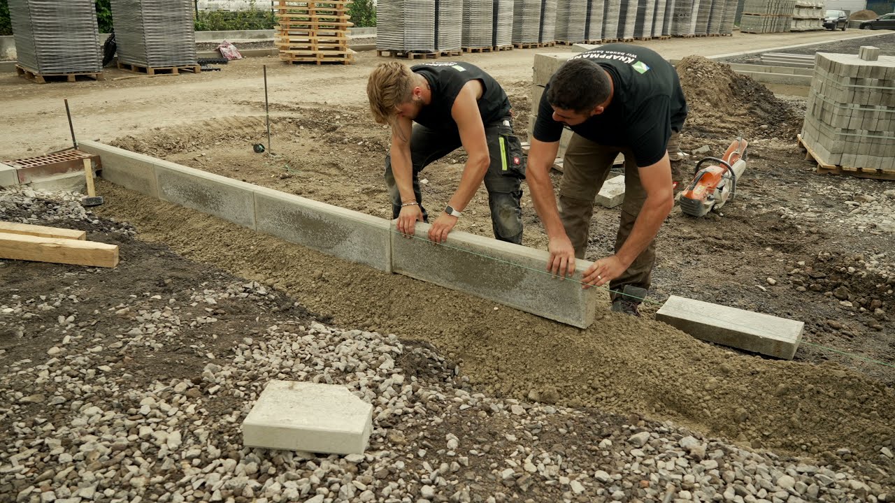 Kantensteine setzen und  Pflasterarbeiten in Wesseling