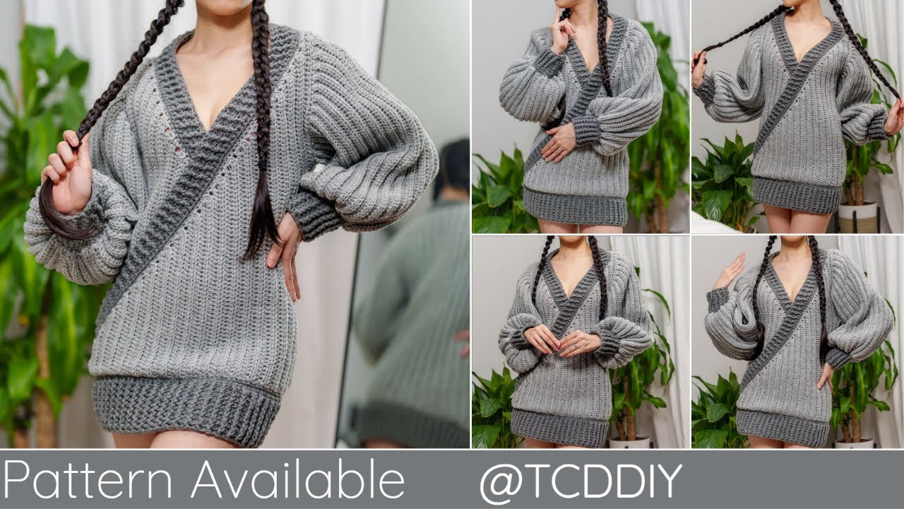 How to Crochet a Wrap Sweater Dress | Pattern & Tutorial DIY