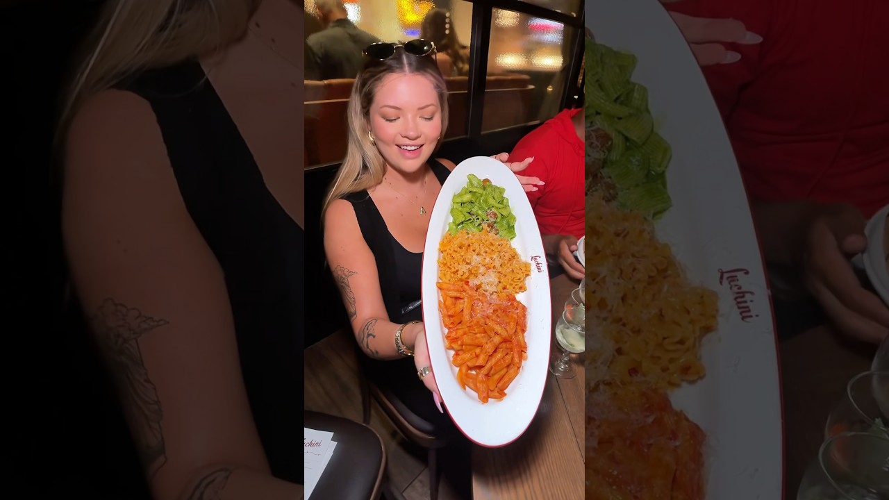 WOULD YOU TRY THIS PASTA FLIGHT?? A Pasta Party on the Las Vegas Strip! #vegas #pasta #vegasfood