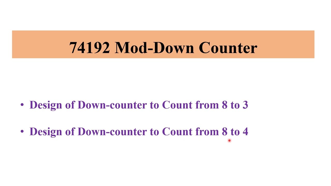 74192 Mod Down Counter Design