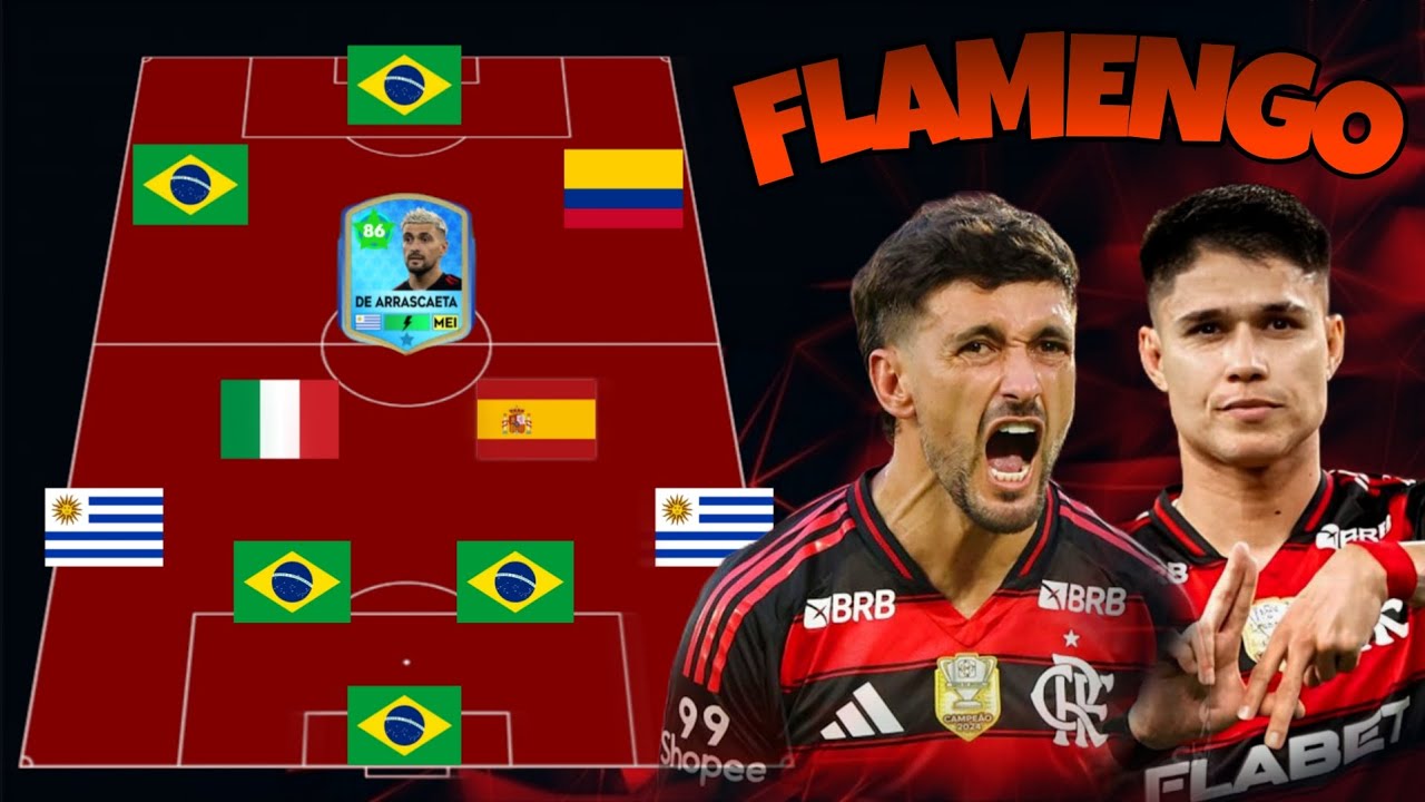 INCRÍVEL !! Usei o time titular atual do Flamengo no DLS 25 😱❤️🖤