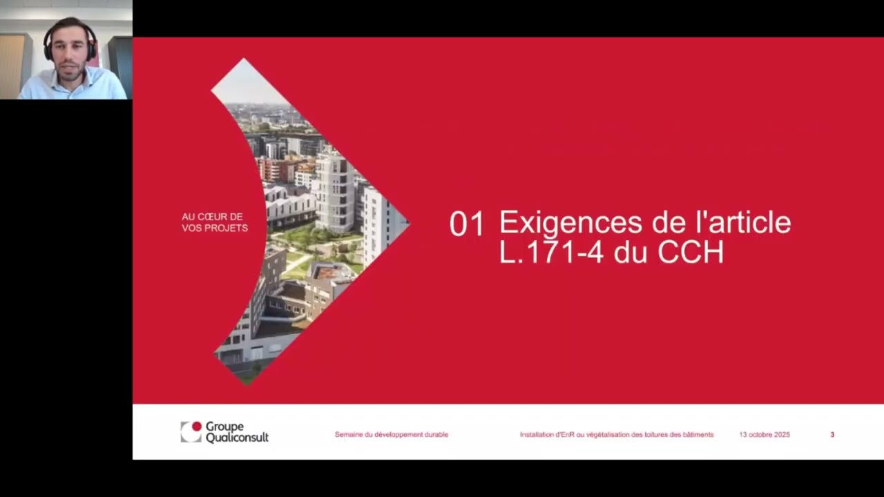 Webinaire Installation d'ENR ou végétalisation des toitures des bâtiments - Décryptage