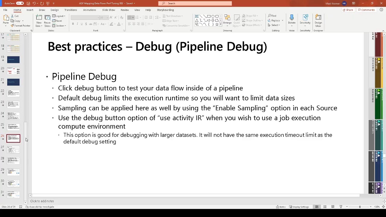 ADF Data Flows Performance Tuning
