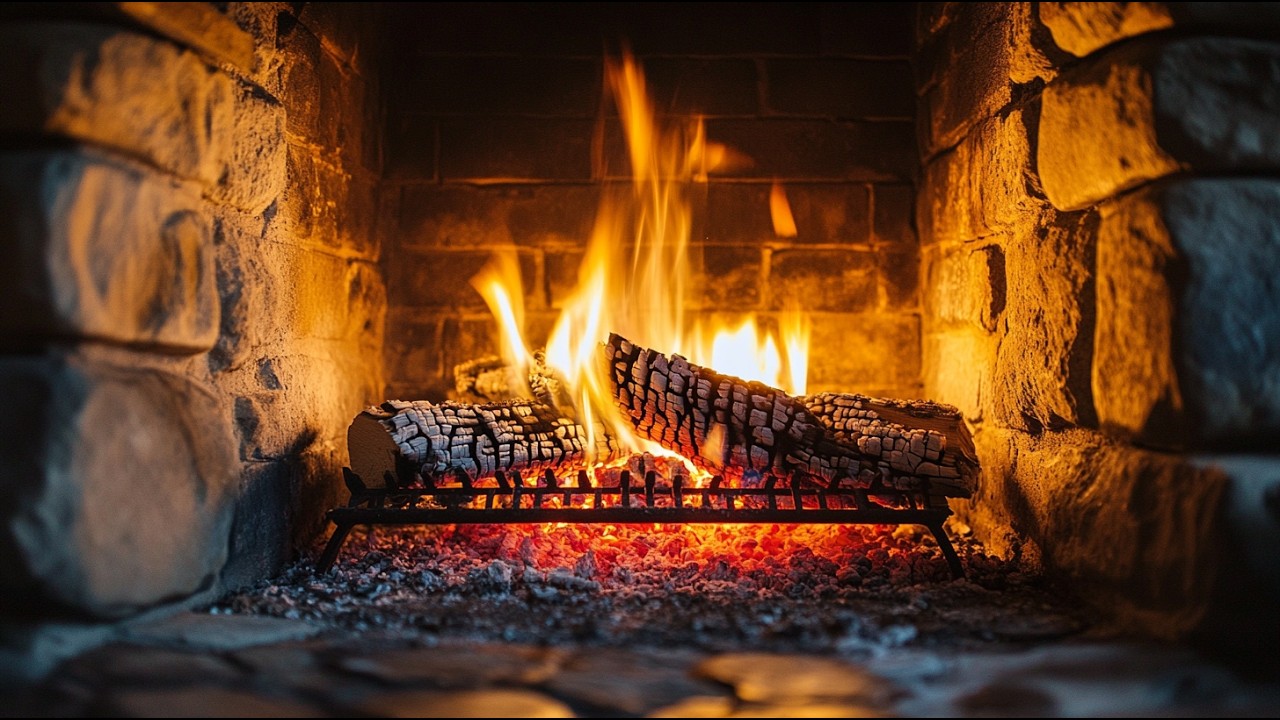 Cozy Fireplace for Anxiety Relief • 8 Hours Crackling Fire Deep Calm 432Hz