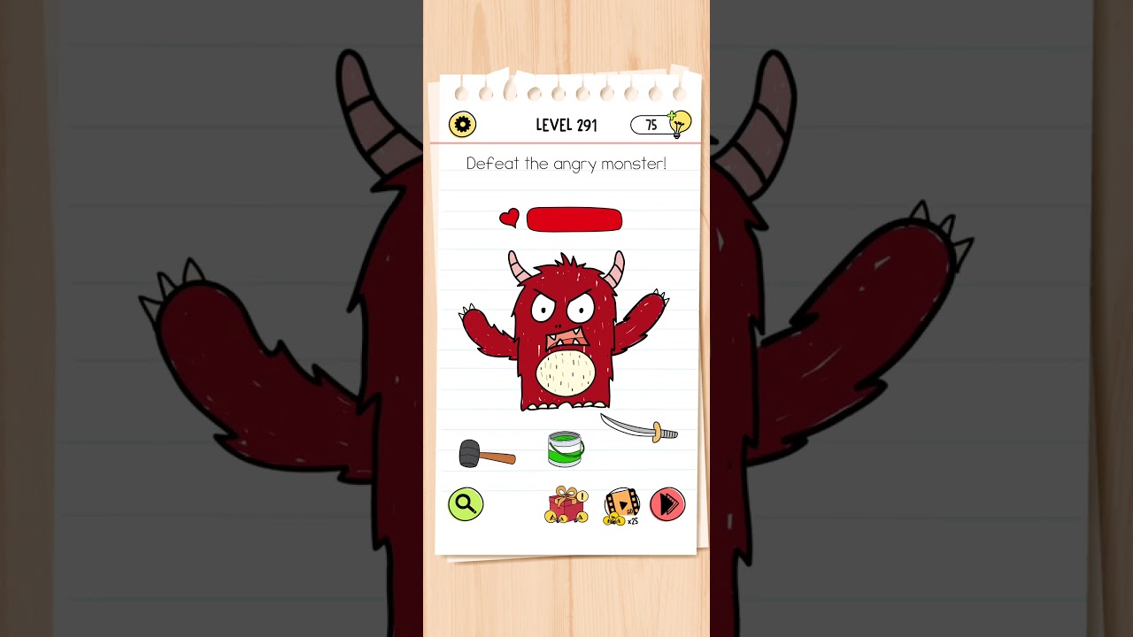 Defeat the angry monster! brain test all star IQ level 291 solutions