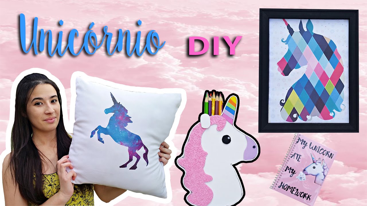 DIY UNICÓRNIO: QUADRO, CADERNO, ALMOFADA E PORTA LÁPIS