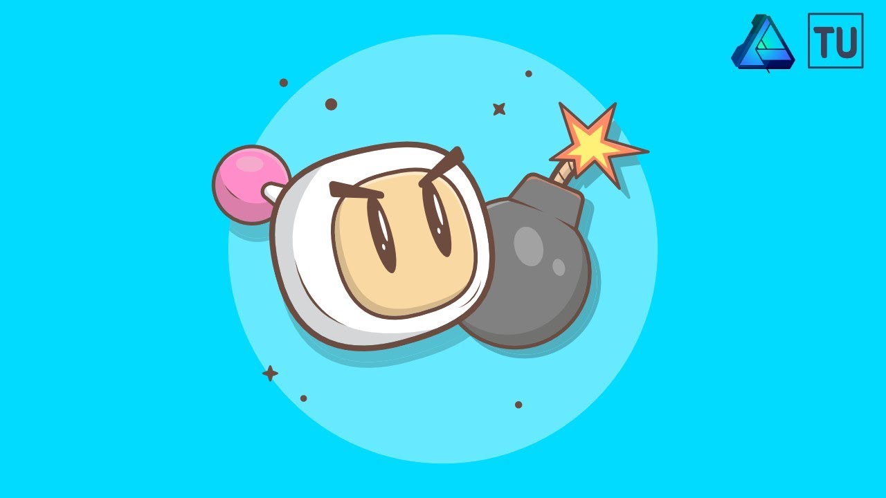 How To Draw Bomberman in Affinity Designer - Tutorial For Beginners