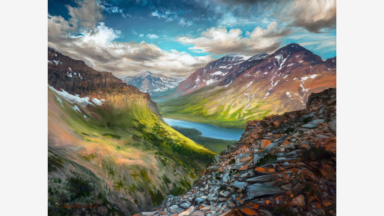 Oil Painting a Color Mountain Landscape
