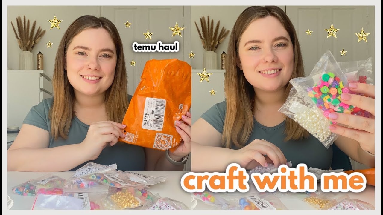 CRAFT WITH ME | Temu Bead Haul & Making Bracelets/Phone Charms