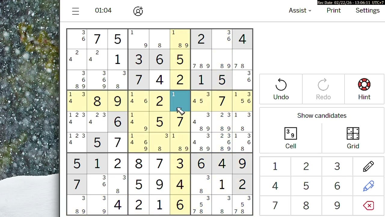Expert Sudoku Los Angeles Times February 22, 2026