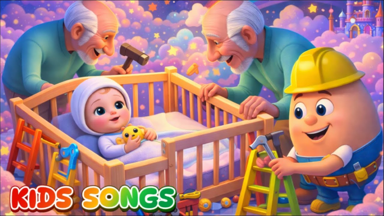 Baby's Crib , 👷‍♂️Humpty Dumpty🧰 and  Grandfather 🌟   Kids Songs - Fun and Learning