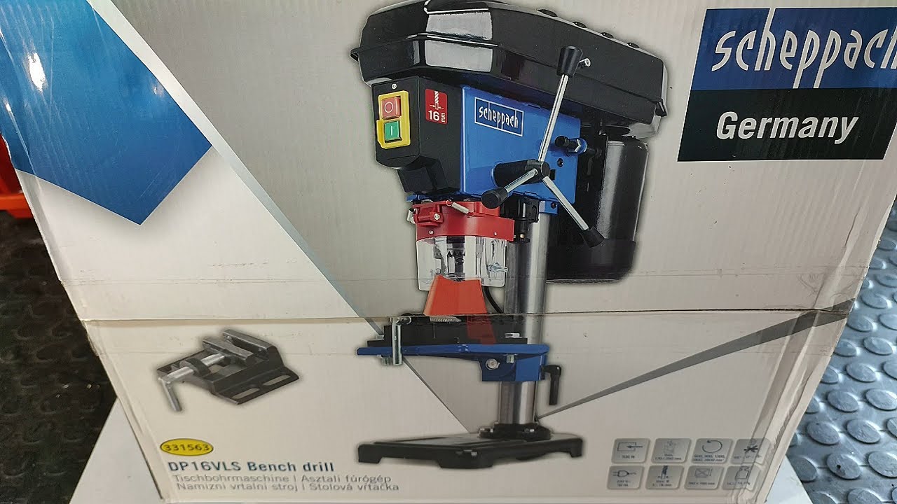 Scheppach DP 16 VLS bench drill,Stolová vŕtačka,-unboxing