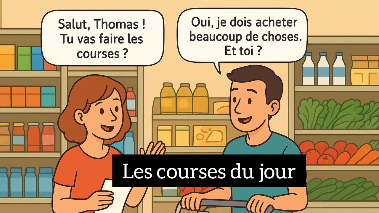 Dialogue en français – Faire les courses | Learn French Daily Conversation