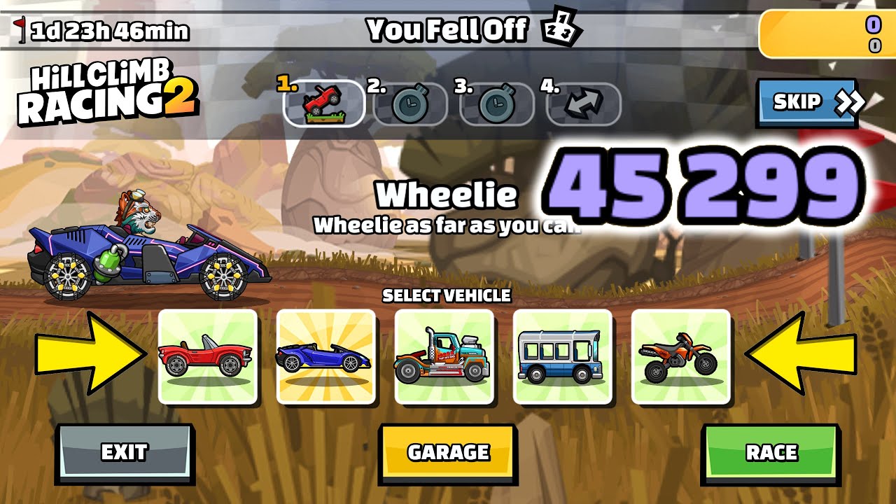 Hill Climb Racing 2 - 45299 points in YOU FELL OFF Team Event GamePlay