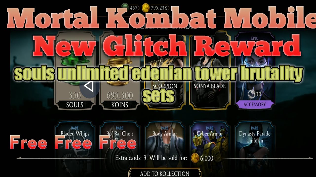 How to get free soul's in Mortal Kombat Mobile.New Glitch Reward free souls,rare and epic card part1