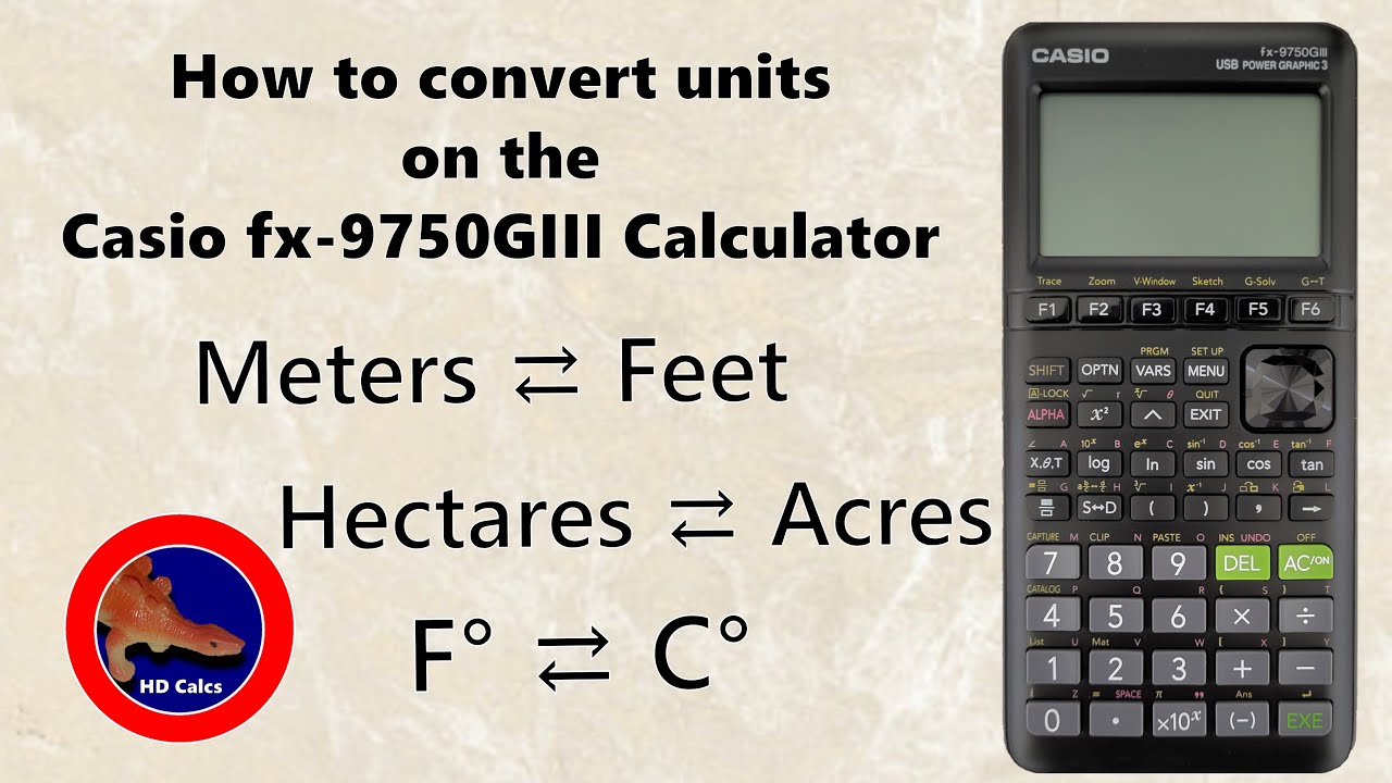 How to convert units on the Casio fx-9750GIII Graphing Calculator