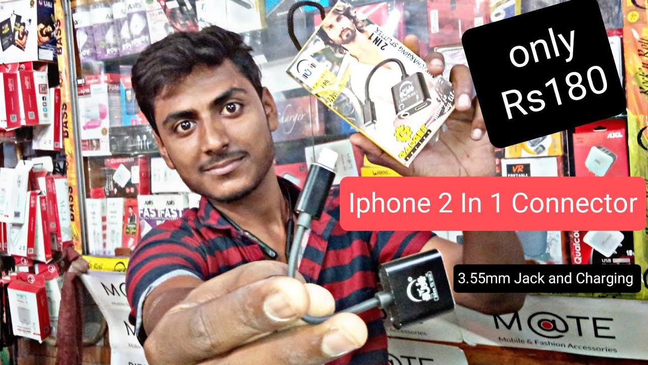 Iphone earphone connector 2in1 (charging and 3.55 mm earphone jack )(@nsmobiletools2391 #viral